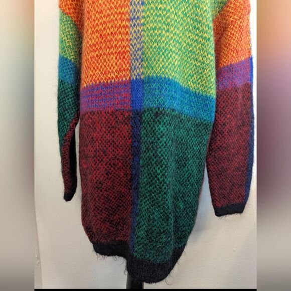 VTG 80s Claudia D. Mohair Preppy Academia Cozycore Maximalist Cardigan Sweater M - Picture 7 of 8